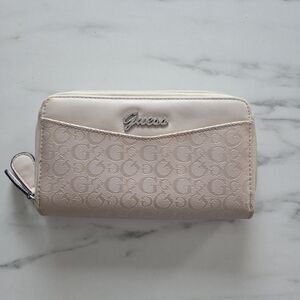 GUESS Blush Pink Signature Zip-Around Wallet